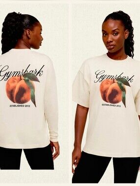 NWT Gymshark Juicy Peach Graphic Bundle Medium | Short Sleeve + Long Sleeve